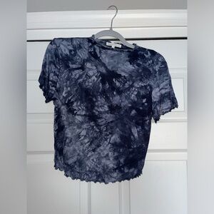 Blue Tie-Dye Crop Top